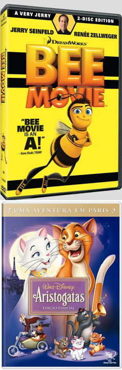 Confira capa dos DVDs de Bee Movie e Aristogatas